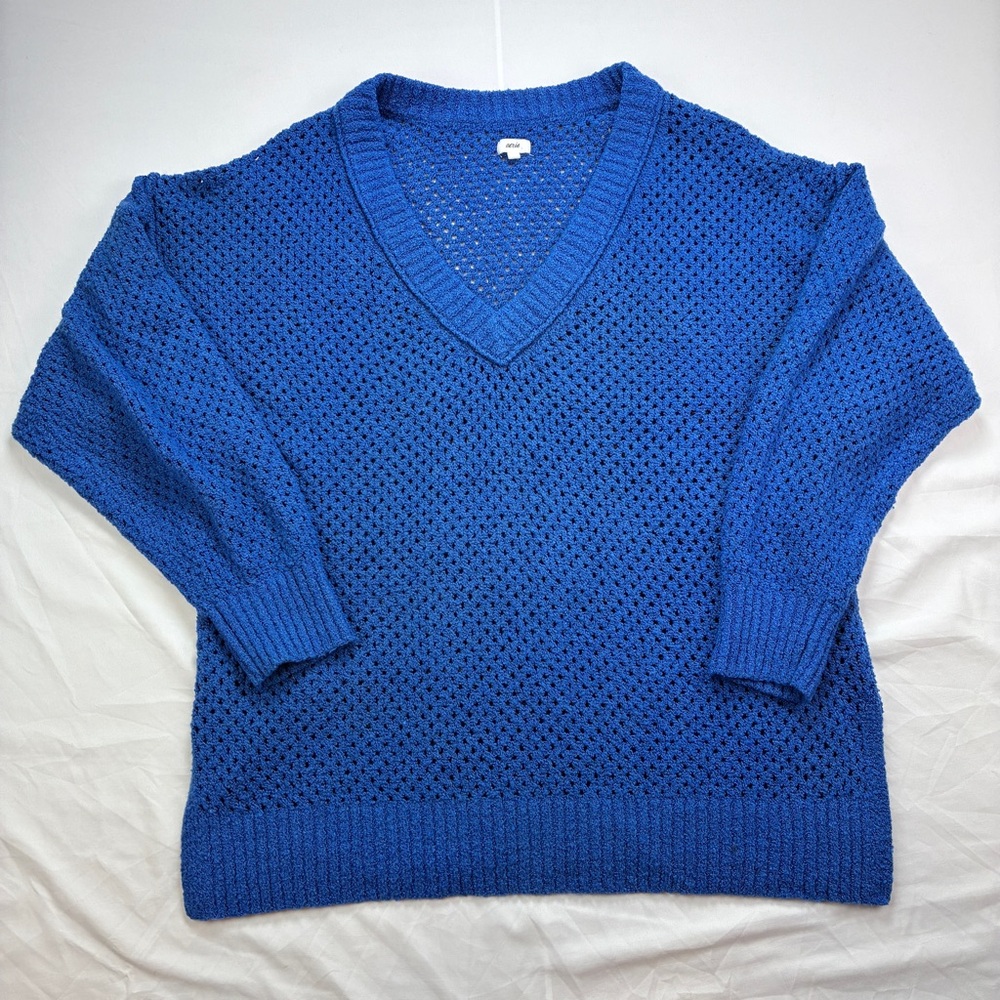 Aerie Blue V-Neck Knit Sweater